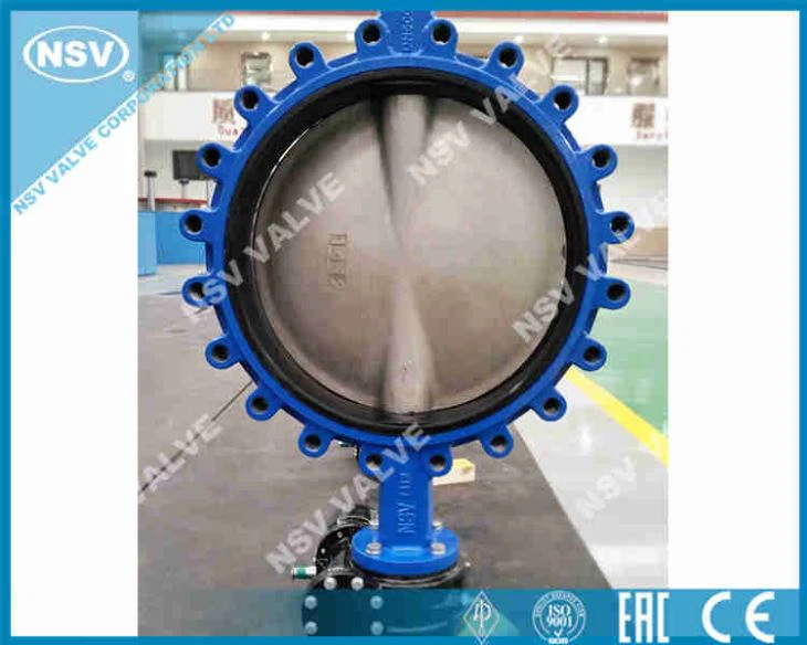 DIN Standard Ductile Iron PTFE PFA Lining Concentric Wafer Lug Butterfly Valve