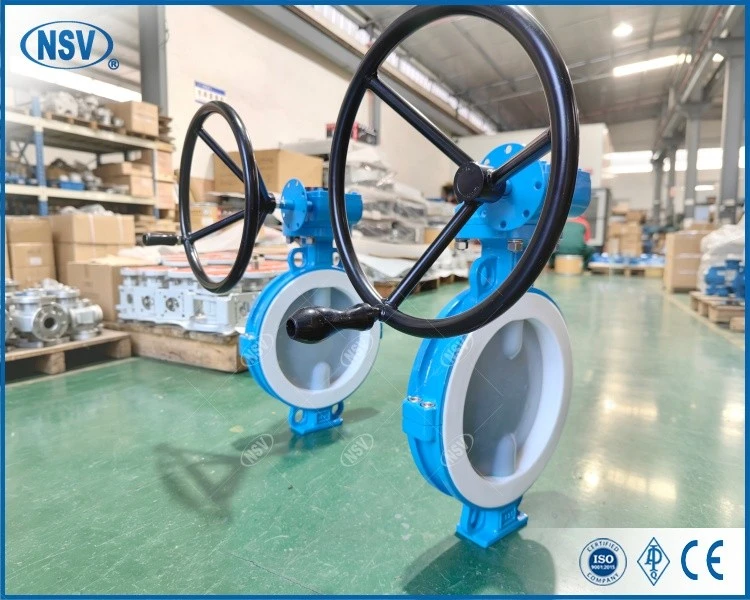 WCB Wafer Full-Lined PTFE Butterfly Valve factory